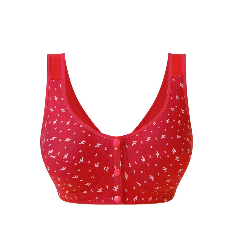 Wireless Front‑Closure Bra Top — Plus‑Size Tank Underwear for Middle Age, Thin Support
