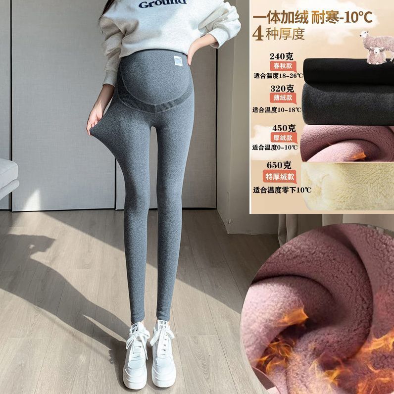 孕妇裤秋冬加绒加厚外穿孕妇打底裤托腹孕妇裤保暖孕妇裤棉裤秋装|undefined