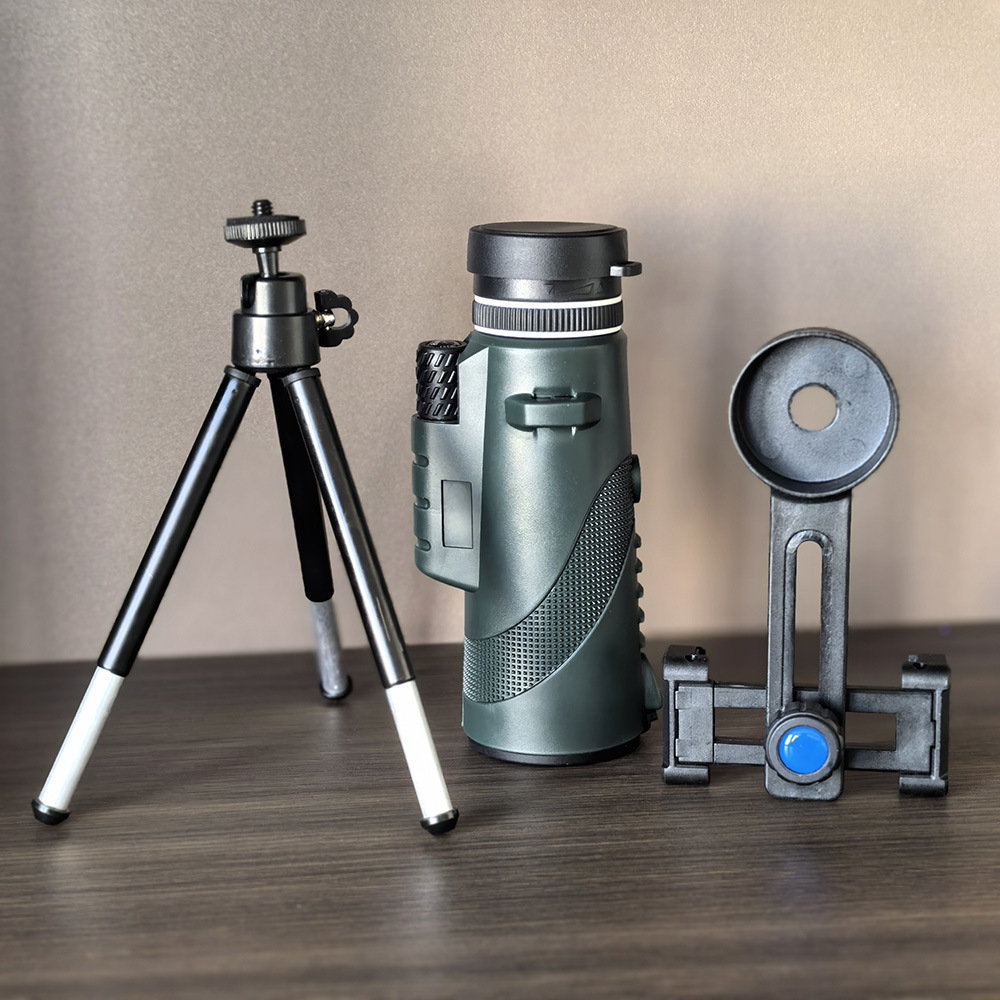 Telescopio monocular de gran diámetro 10x42 de la fábrica Source, telescopio de alta magnificación HD 80x100 para exteriores y para teléfono móvil.