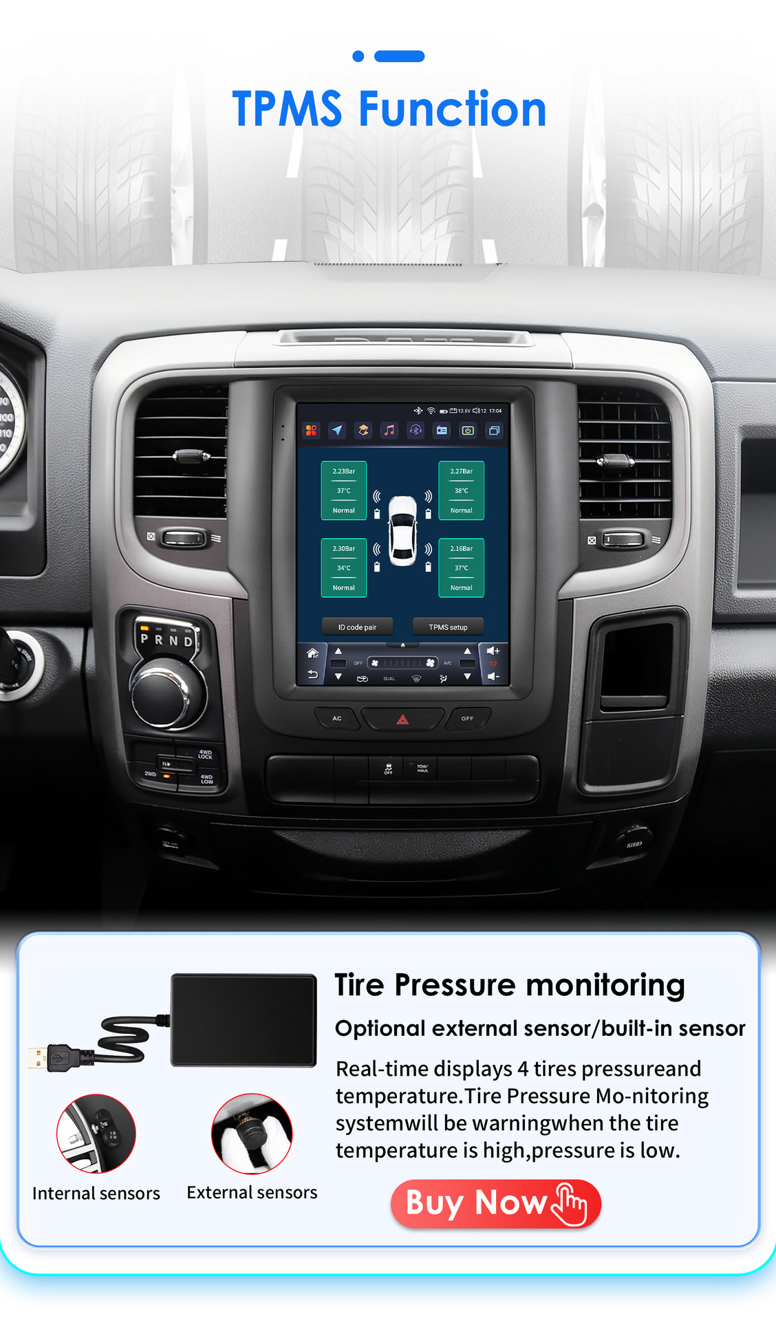 Suitable for Dodge Ram1500 Ram 13-18 Android Large-Screen Central Control Car Navigation Vertical Screen Gps All-In-One Machine