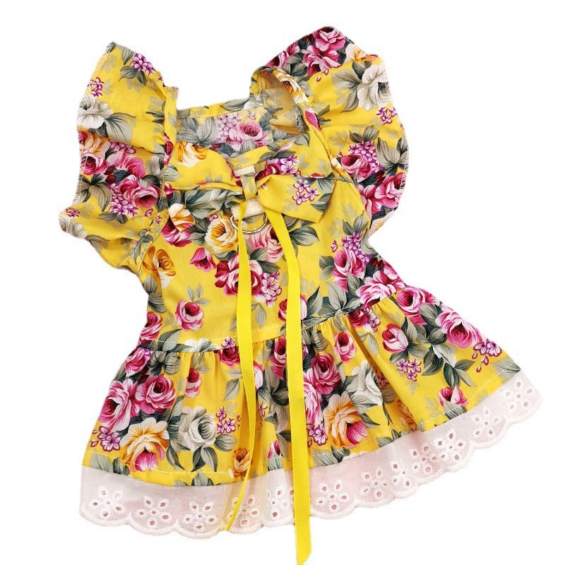 Cute Cotton Flower Bow Knot Pet Clothing display picture 4