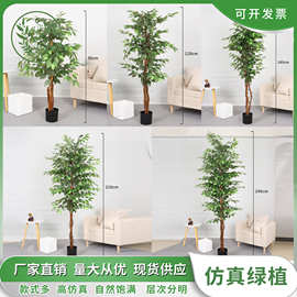 跨境仿真榕树仿真绿植假盆栽大型客厅装饰摆件室内人造假树造景
