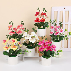 胡蝶蘭造花フェイクフラワー盆栽撮影小道具模擬鉢植えアマゾン模擬鉢植え胡蝶蘭6本