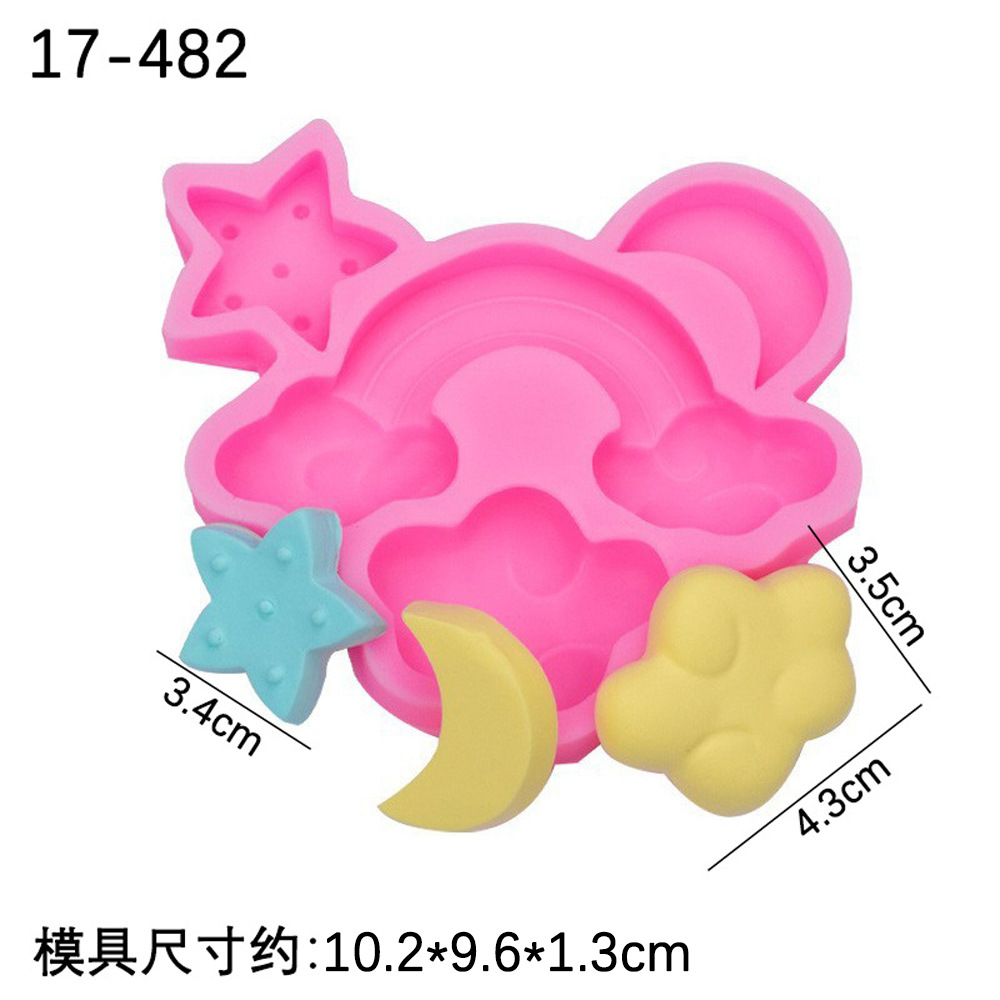 Estrella Luna Arco Iris nube chocolate molde de silicona cielo forma decoración fondant cake hornear