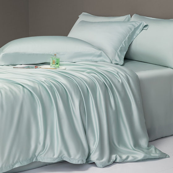 Tencel four-piece set 100 Lyocell bedding ice silk quilt cover bed sheet silk cotton cotton 2024 new style
