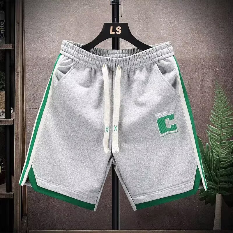 Pantalones de cinco puntos estadounidenses a rayas para hombres y mujeres, pantalones de baloncesto de moda de moda de verano para hombres