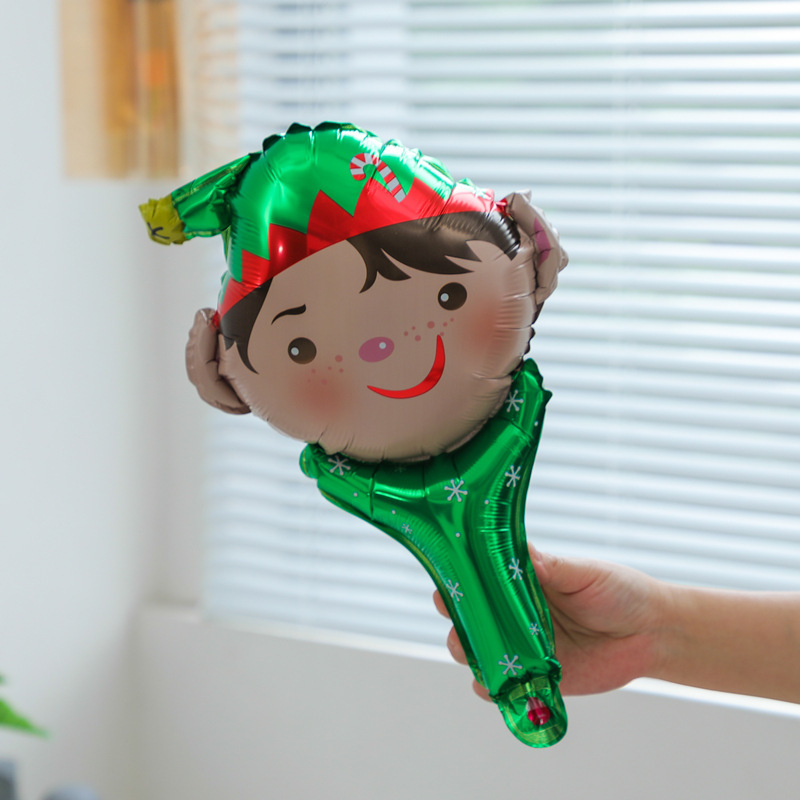 クリスマス長棒頭飾りサンタクロースミニ風船クリスマスツリー打撃棒風船クリスマス雪だるまヘラジカ|undefined