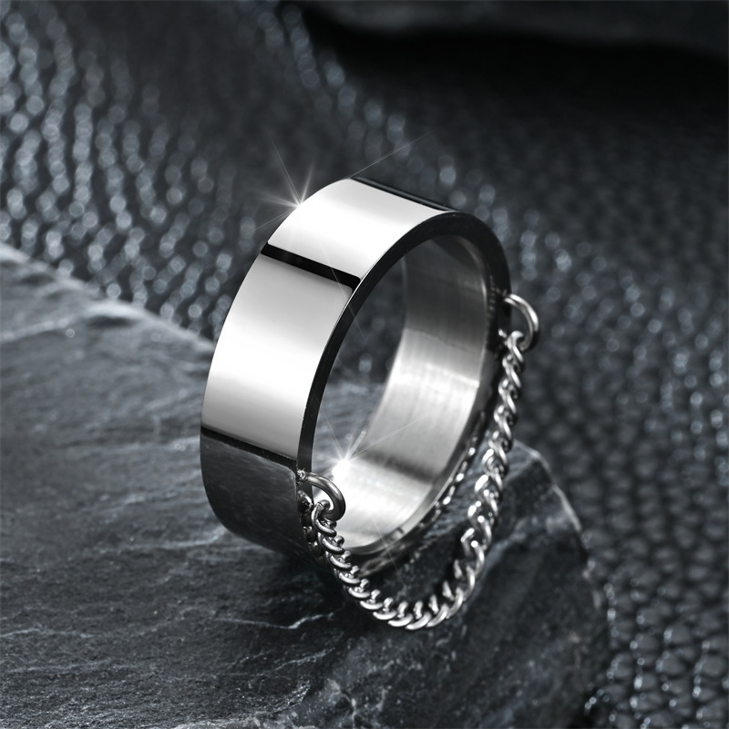 European and American new fashion titanium steel chain ring punk hip hop style hand jewelry Xi Yin Amazon Supply wholesale European and American new fashion titanium steel chain ring punk hip hop style hand jewelry Xi Yin Amazon Supply wholesale