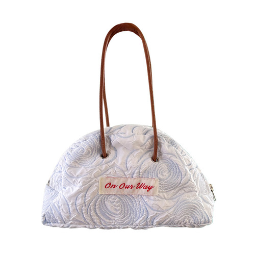 Original embossed new flower canvas bag tote portable yoga bag casual versatile large capacity literary shoulder bag