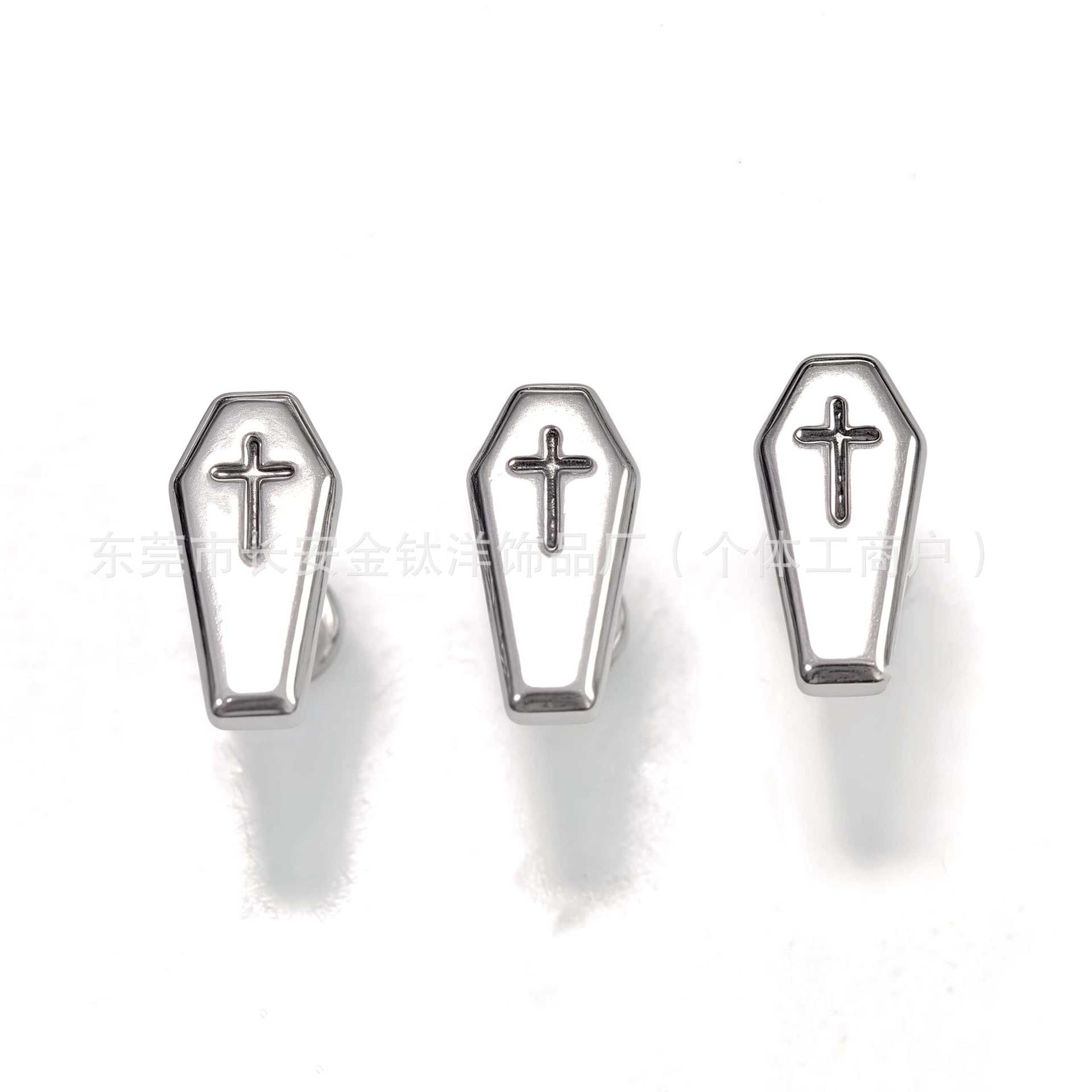 F136 Titanium Personalized Cross Coffin Plate Earrings Nose Nails Ear Bone Nails Cochlear Nails G23 Titanium Alloy Piercing Jewelry detail image 7