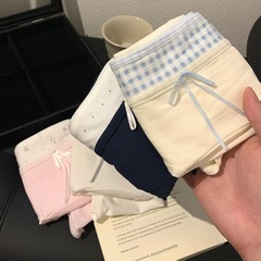 甜系内裤女夏薄款新款纯棉中腰少女三角裤女士亲肤全棉裆内裤女
