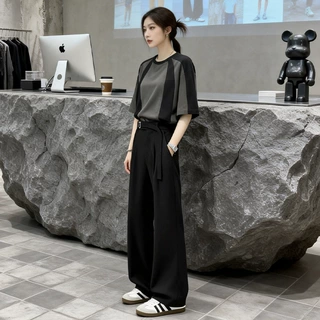 小西裤男女款秋秋季cleanfit纯色简约宽松大码直筒休闲裤加绒冬季