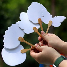 加厚pvc板迷你漆扇专用空白扇子团扇幼儿园儿童diy彩绘书法小扇子