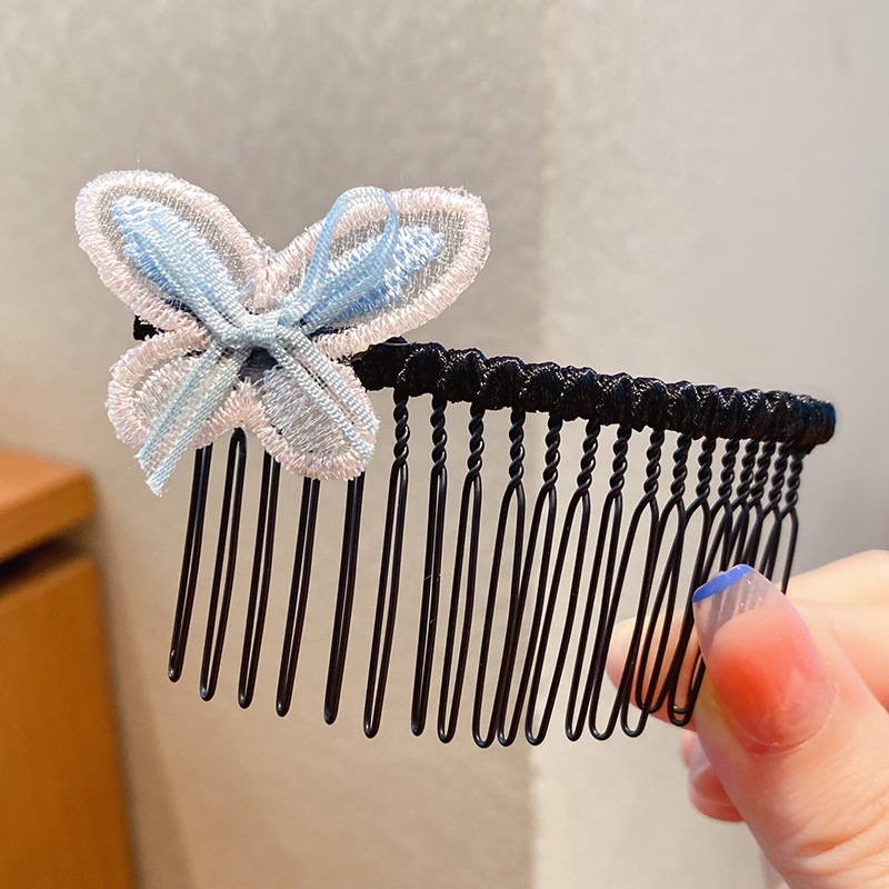 Niños artefactos de cabello rotos niñas arco de mariposa peinado de cabello rotos niñas franges de acabado de pinzas de cabello detrás de la cabeza peinado tarjeta de cabello