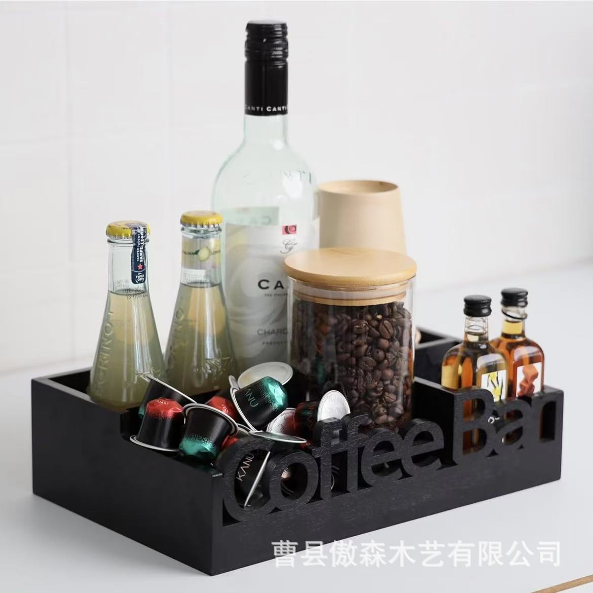 Coffee wooden storage box, tea bags