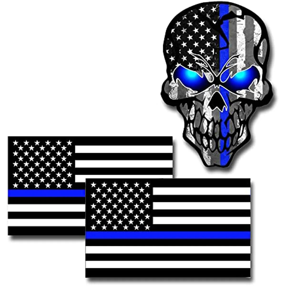 Hot-selling American Flag Skull Sticker Car Sticker Three-piece Package Customizable Car Sticker_voghion.com