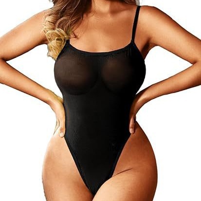 Nuevos productos transfronterizos europeos y estadounidenses Amazon sexy malla transparente mono tirantes sexy pijamas sexy mujeres