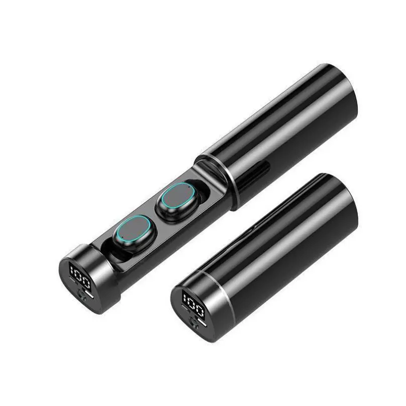 Новая частная модель N21 беспроводные цилиндрические мини-спортивные Bluetooth наушники TWS с LED-дисплеем