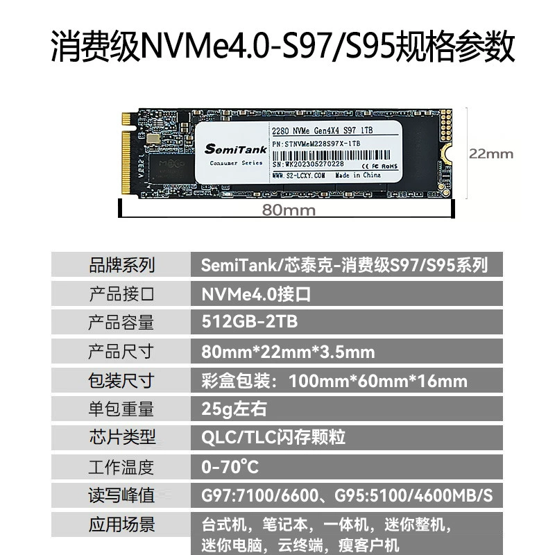 Coretech NVMe 4.0 твердотельный накопитель 512Гб 2280 M.2 ноутбук PCIe 4.0 SSD жесткий диск 1Тб