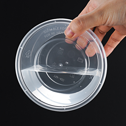 Source Factory Disposable Plastic Bowl Household High-Temperature Food-Grade Black Transparent Street Stall Packing Box Ice Cream Bowl