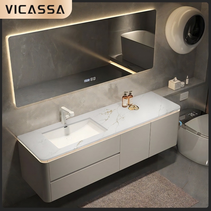 Bathroom Quartz Stone Countertop Washbasin Direct Supply from the Source Factory, Moisture-Resistant and Anti-Yellowing Quartz Stone Finished Products Wholesale