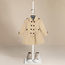 伯米吉/BMIDJI双排扣棉质风衣儿童时尚潮版外套女简约童装上衣