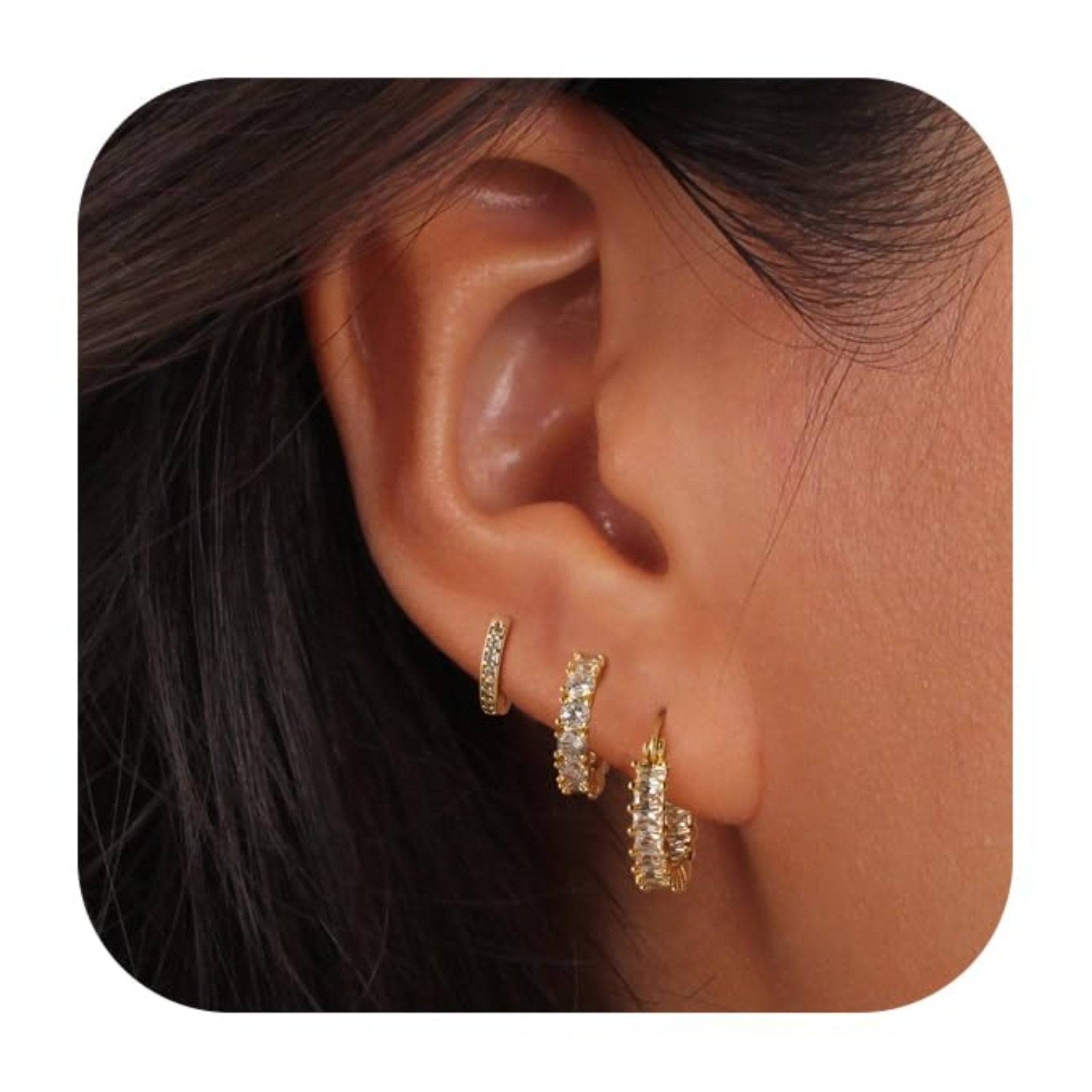 Boucles d'oreilles pendantes élégantes plaquées or et zircon_voghion.com