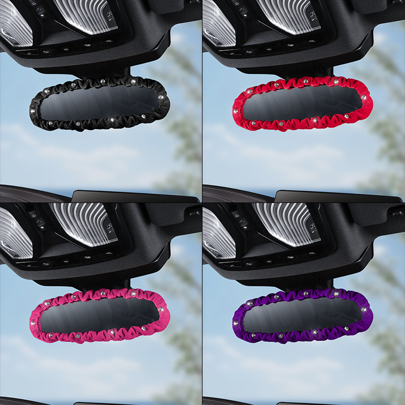 (2개) 자동차 플란넬 다이아몬드가 박힌 백미러 커버 미러 커버 드릴 장식 커버 자동차 공급 다이아몬드로 박힌 자동차 미러 커버