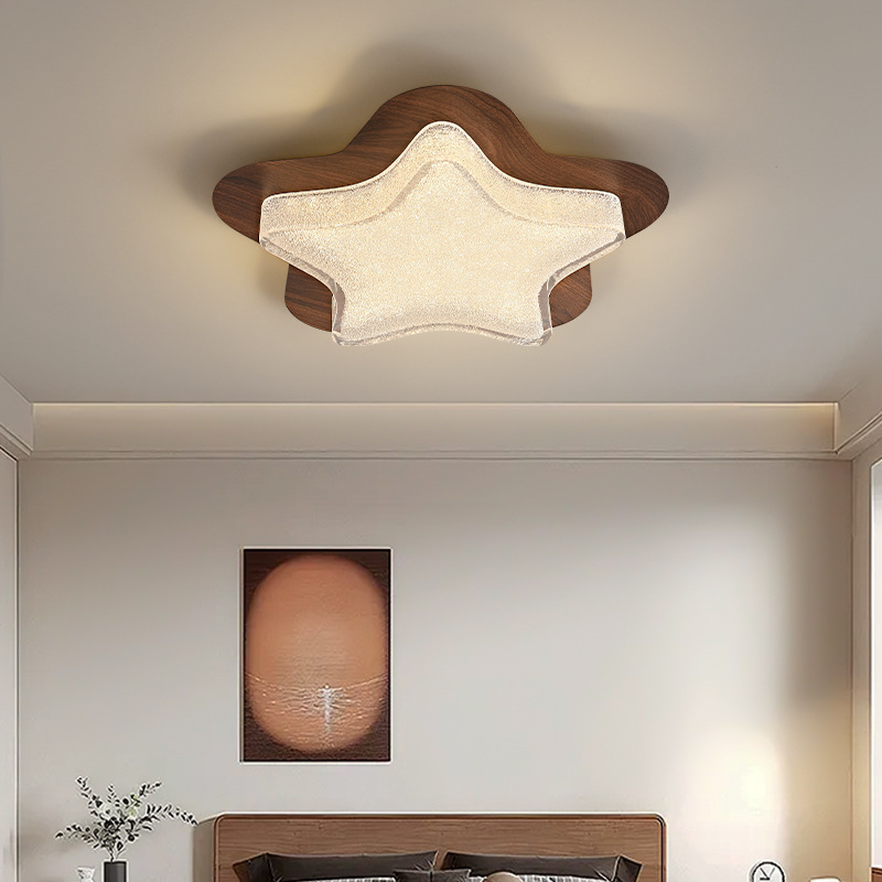 Lámpara de techo de protección ocular para niños de alta gama de estilo francés diseñador 2025 nueva lámpara de habitación de dormitorio estrella