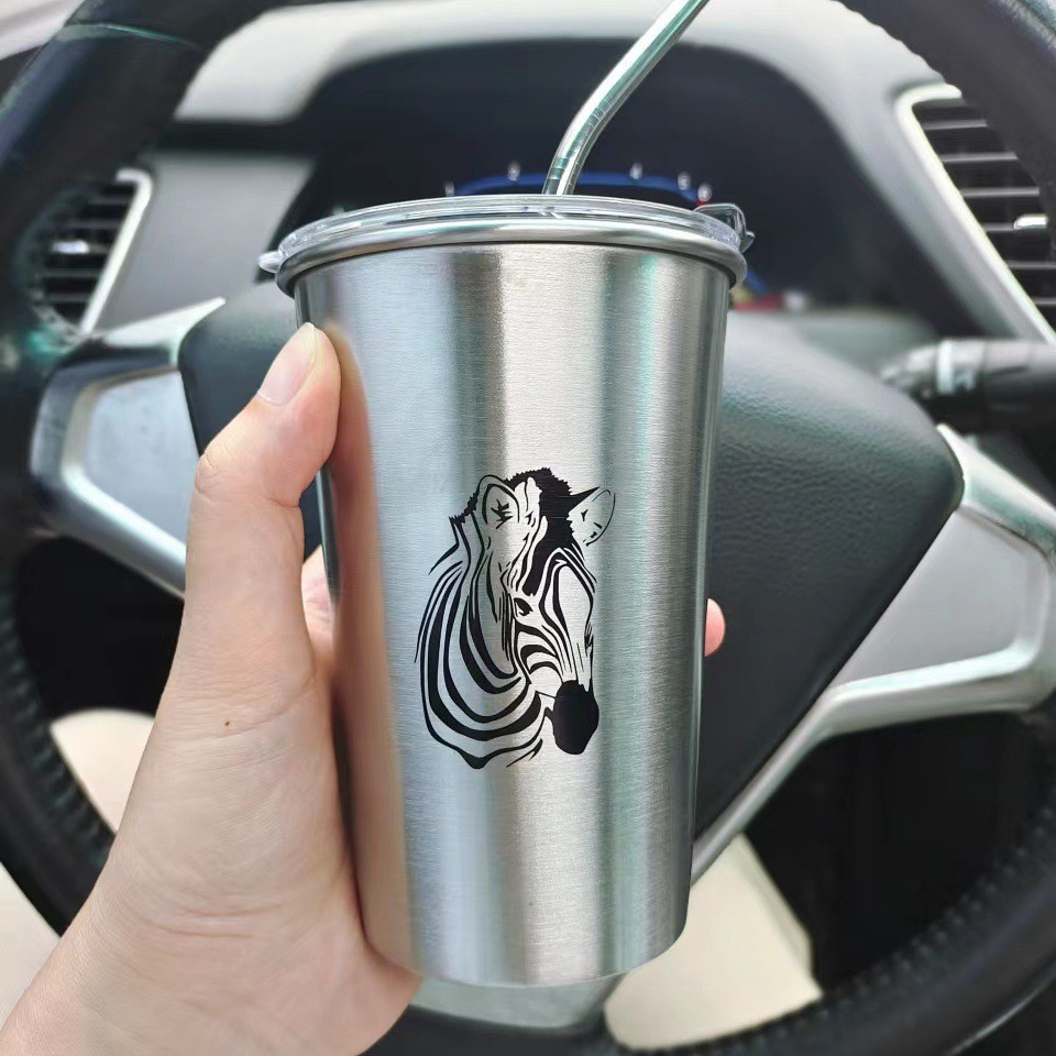 500ml 얼룩말 뚜껑 짚