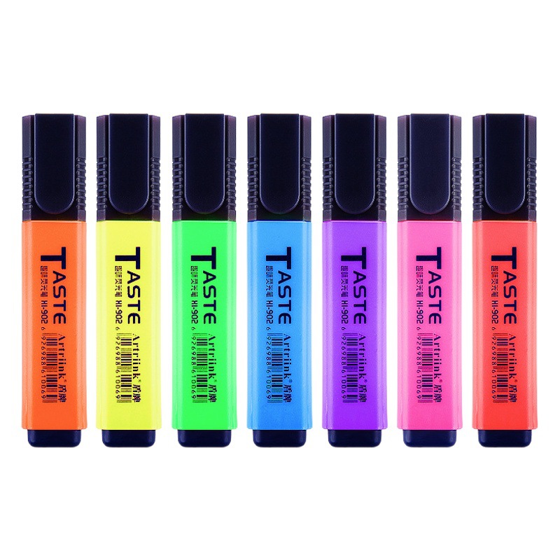 Escudo fluorescente marcado pluma gran capacidad clave color ojo protección marcado pluma estudiante dibujo mano cuenta pluma al por mayor