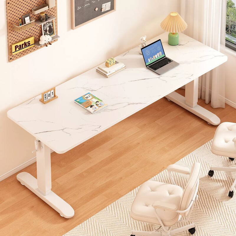 White Slate 2026 New Model Modern Adjustable Computer Desk Office Study Desk Simple Home Use Small Apartment Desk