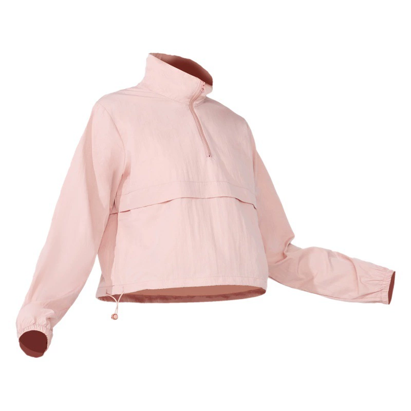 Ветрозащитная и водонепроницаемая куртка для фитнеса и бега, защита от УФ-излучения, воротник-стойка, на шнурке, быстросохнущая, для весны и лета