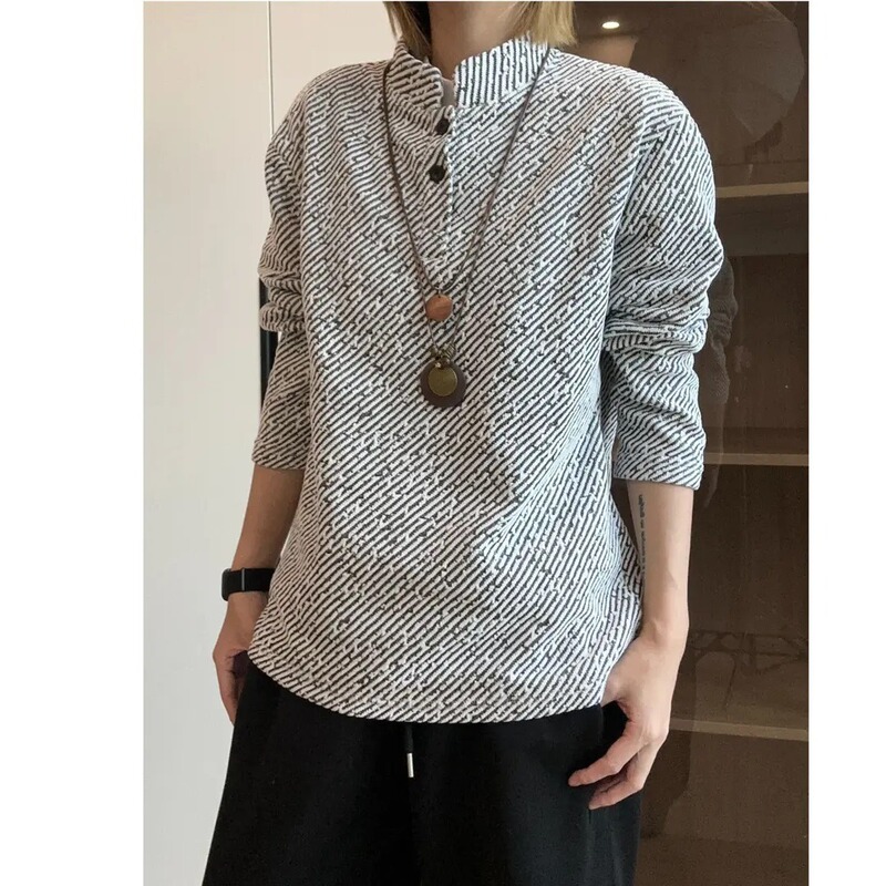 [Exclusively for Cross-Border Export] American Retro Style Long-Sleeved T-Shirts for Men and Women with the Same Design and Couple’S Inner Sweatshirts