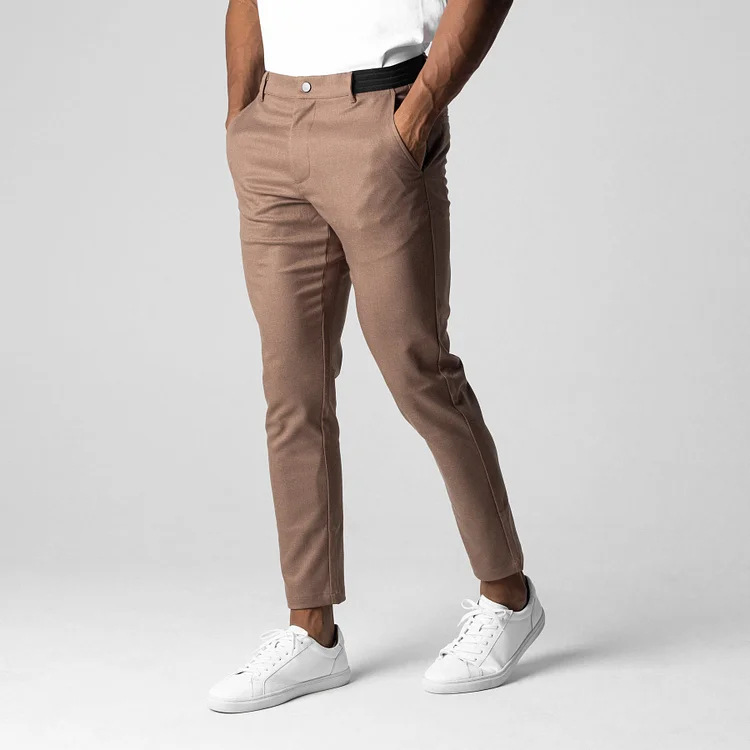 Pantaloni casual uomo in cotone traspirante stile business_voghion.com