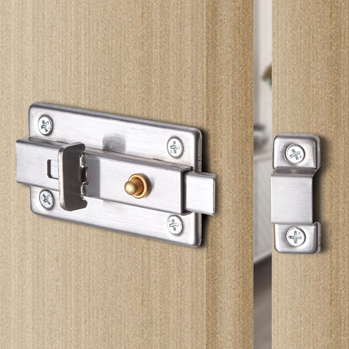 Automatic spring stainless steel pin Door and window sliding door latch Sanitary room thickened anti-theft self-locking door bolt