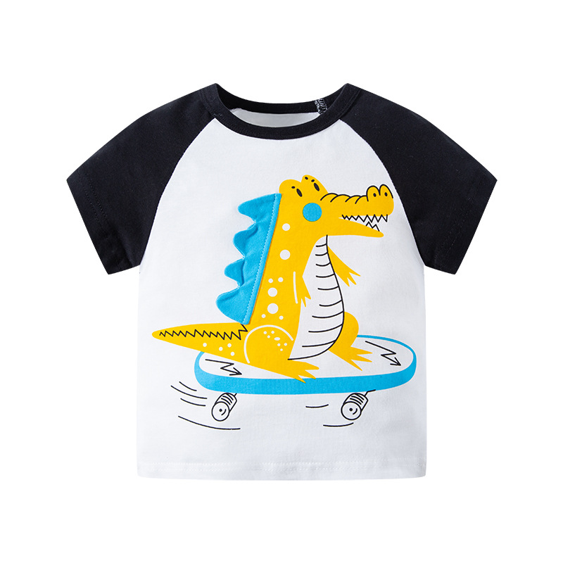 Ropa para niños coreanos al por mayor verano nuevo niño dibujos animados camiseta de manga corta ropa para niños top de bebé fuente transfronteriza