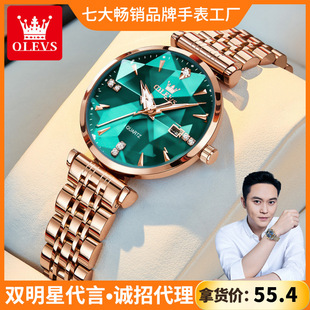 Star Zhang Zhilin endorsement oulishi brand factory wholesale TikTok Hot Selling Single calendar quartz women's watch women's watch