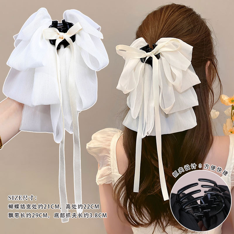 3#Off-white-square ponytail clip