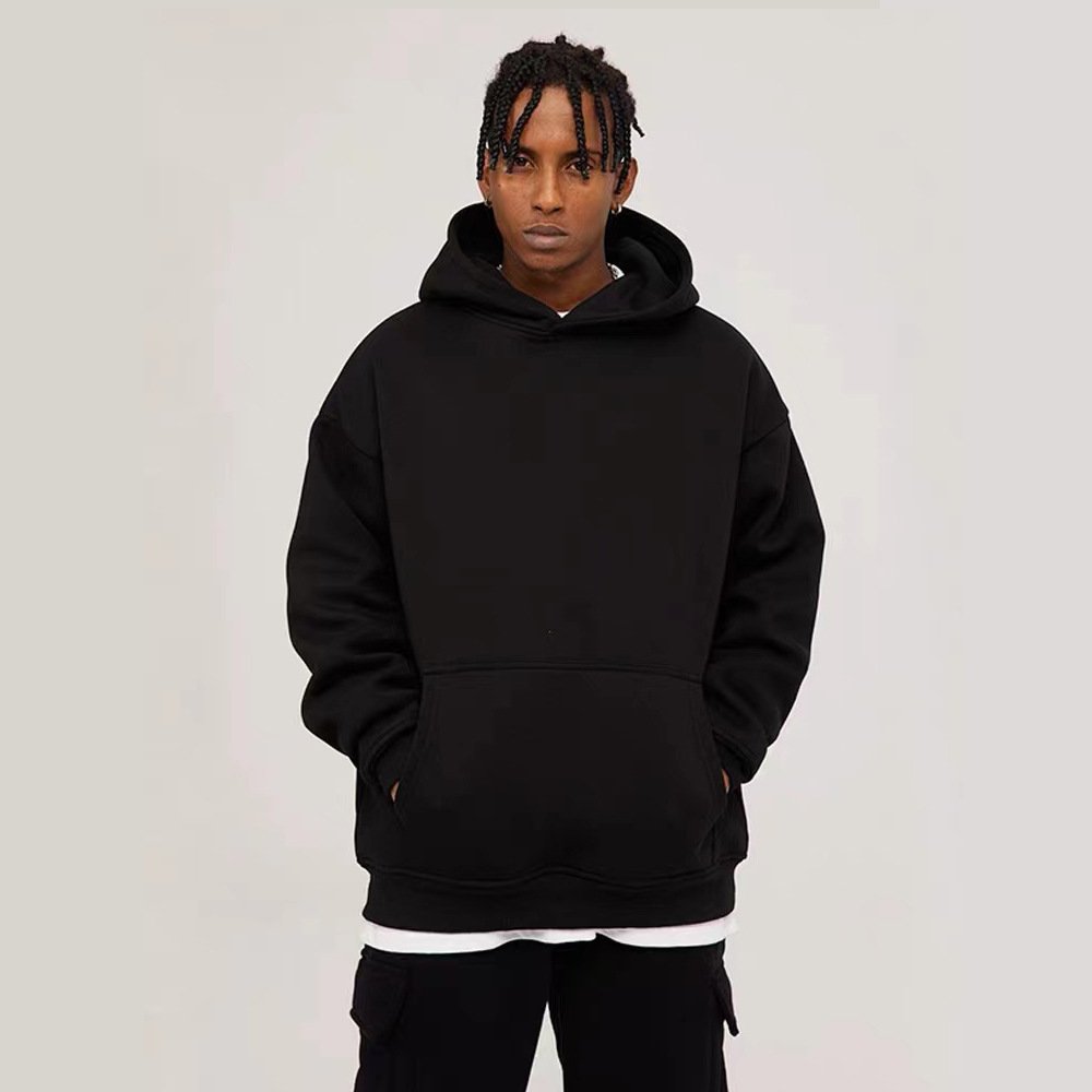 400g otoño e invierno pesado lazo de color sólido chaqueta con capuz para hombres versión europea 2024 suelta medio largo hombro caer chaqueta universal