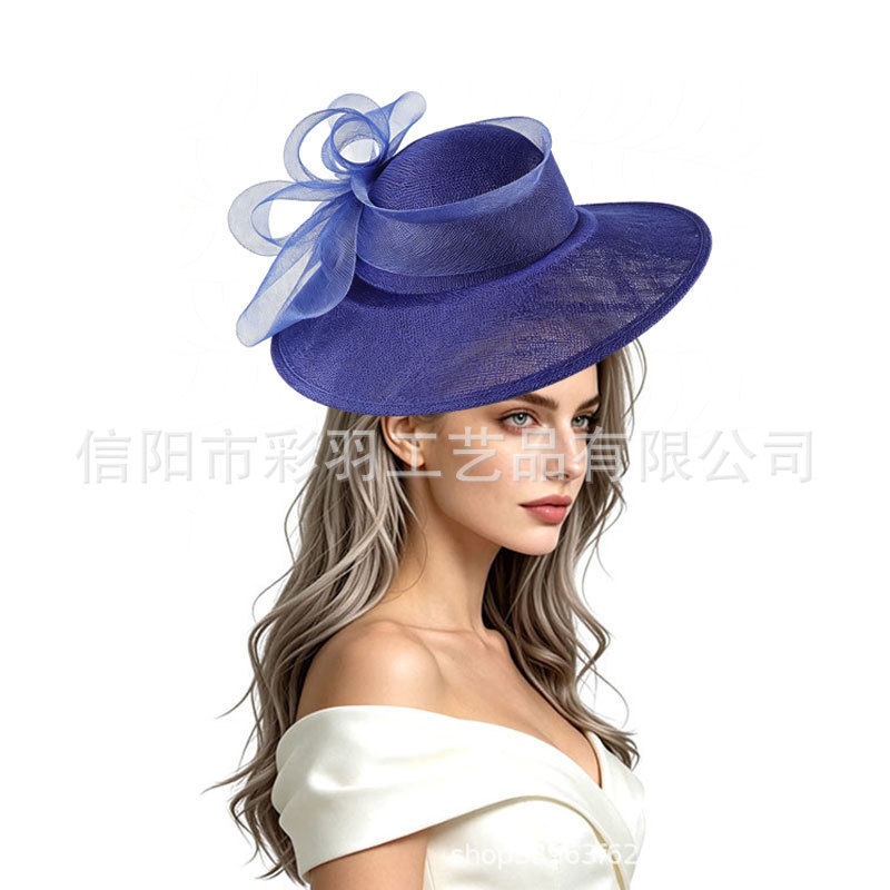 高级感多层网纱麻纱礼帽女士赛马派对茶歇复古头饰婚纱礼服搭配发