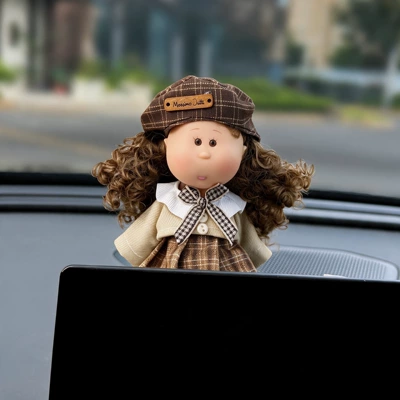 Car ornaments Interior Decoration Car Dashboard - screen-model-beret-curly-potato