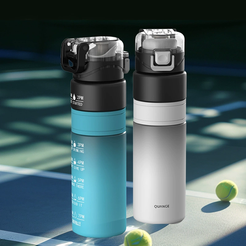 Water bottle 800 ml, gradient handheld, flip‑top with lock and carry handle