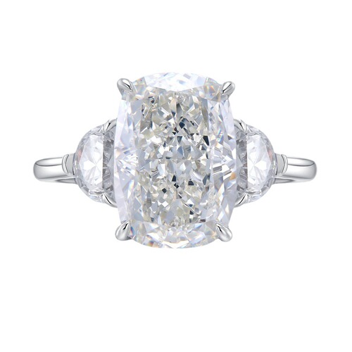 Mujing Jewelry  new style 925 silver 9*13 white G color pigeon egg high carbon diamond ring fashionable simple ring ring