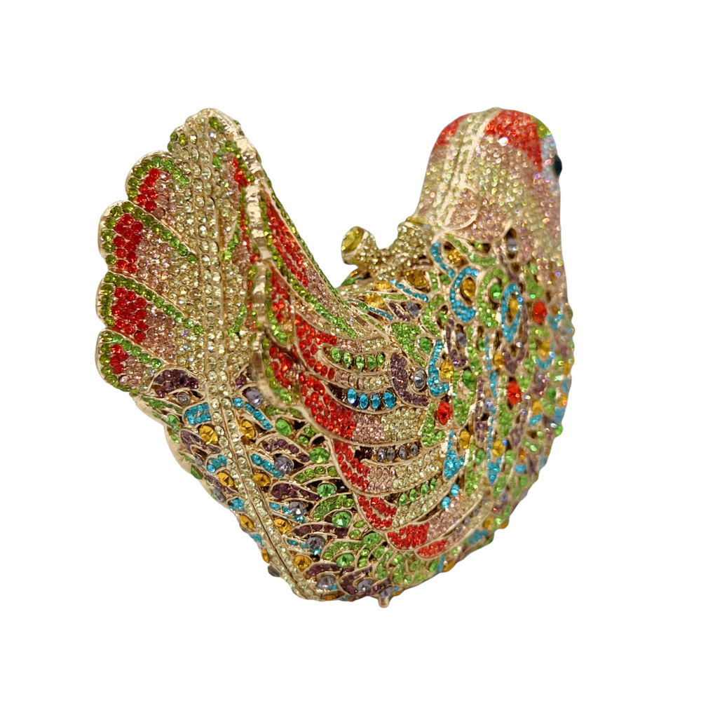 Bolsa de embrague, bolsas de cena de diamantes, bolsas de fiesta, bolsas de mano, bolsas de mujer, ornamentos para el hogar de pájaros