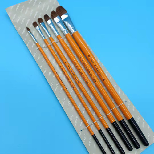 Wholesale yellow long rod 826 round wolf hair watercolor and gouache paint art oil paint acrylic watercolor brush