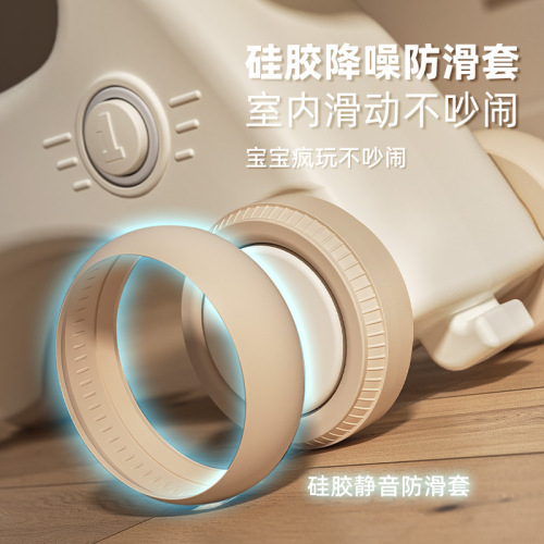 Rocking Horse Wooden Pony Children's Rocking Horse Baby Scooter Combo First Birthday Gift Toy Anti-Fall Small Rocking Horse