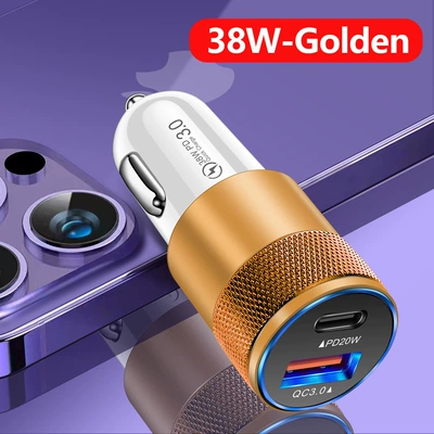 car charger Type-c car – Mobil şarj cihazları - 38w-qc30-pd-platinum