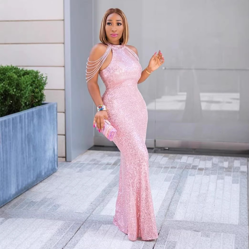 Vestido holgado con lentejuelas para primavera y verano, estilo europeo y americano, para ir al trabajo, vestido para mujer de talla grande, estilo europeo y americano. image 3