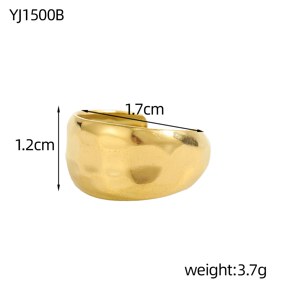 Cross-border European American Jewelry In A Minimalist Style: Gold-colored Plain Hollow Rings, Unique And Simple_voghion.com